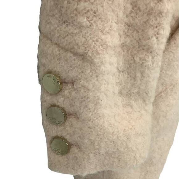 Eliza J Topper Coat In Blush Pink Women Lined Pockets Boucle Wool Blend Size 8 - Picture 12 of 15